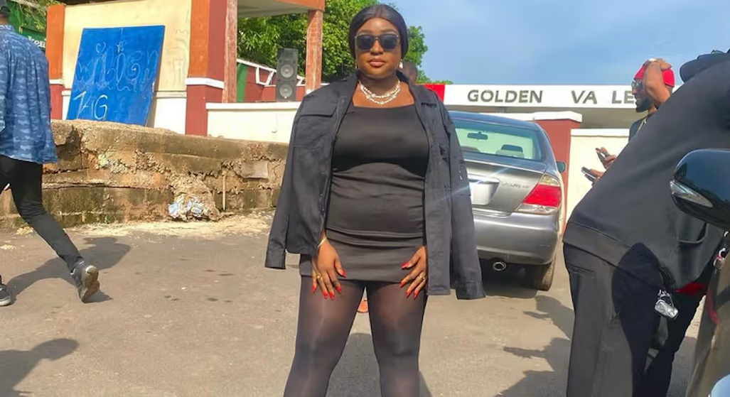 Actress Queen Wokoma faces backlash for wearing short dress to Junior Pope’s funeral