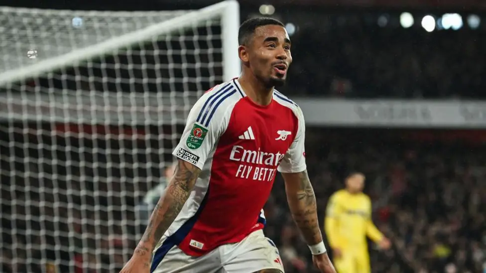 Jesus hat-trick helps Arsenal beat Palace to reach semis