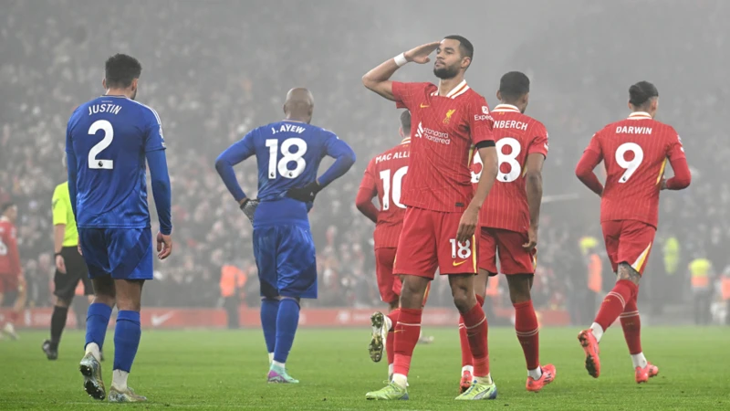 Liverpool come from behind to beat Leceister and move seven points clear