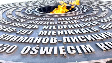 Memorial in St Petersburg to Soviet victims of the Nazis during World War Two