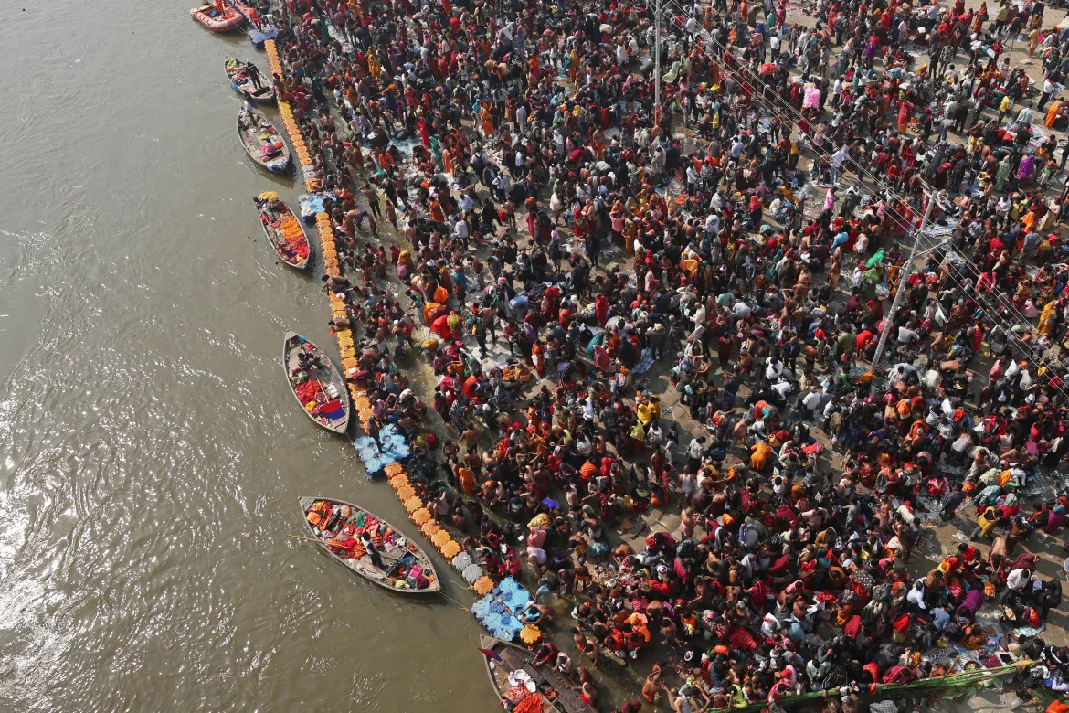 Three million Hindus take ‘holy dip’ a day after fatal crowd crush