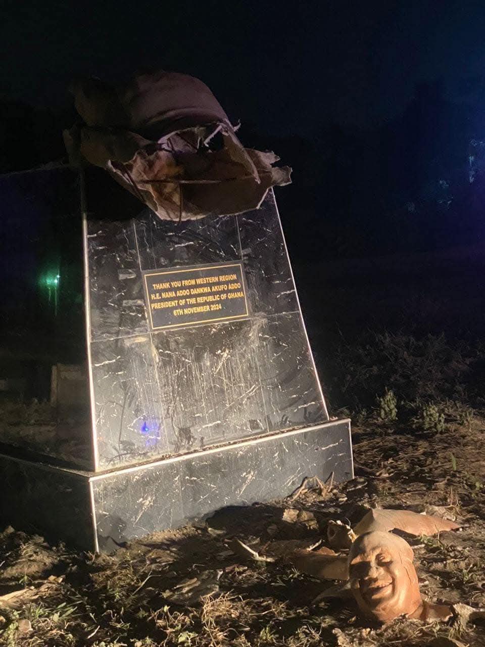 Effia Nkwanta: Akufo-Addo’s statue destroyed