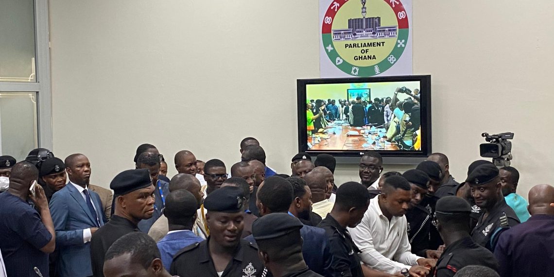 Violent confrontation as Minority and Majority MPs clash over vetting of Ablakwa, Akandoh