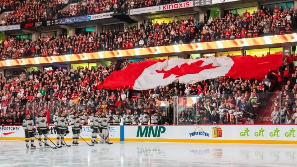 Canadian fans boo US anthem as tariffs spur ‘buy local’ pledge