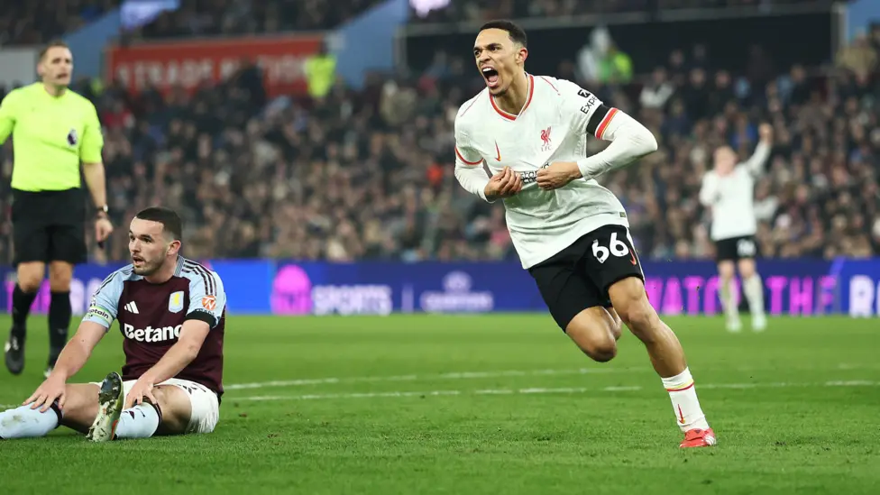 Liverpool draw at Villa to move eight point clear