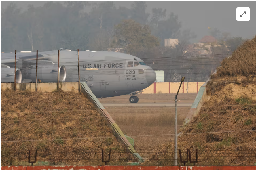U.S. military plane deporting Indian immigrants lands in India