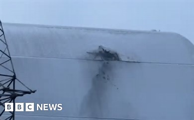 Chernobyl reactor shield hit by Russian drone, Ukraine says